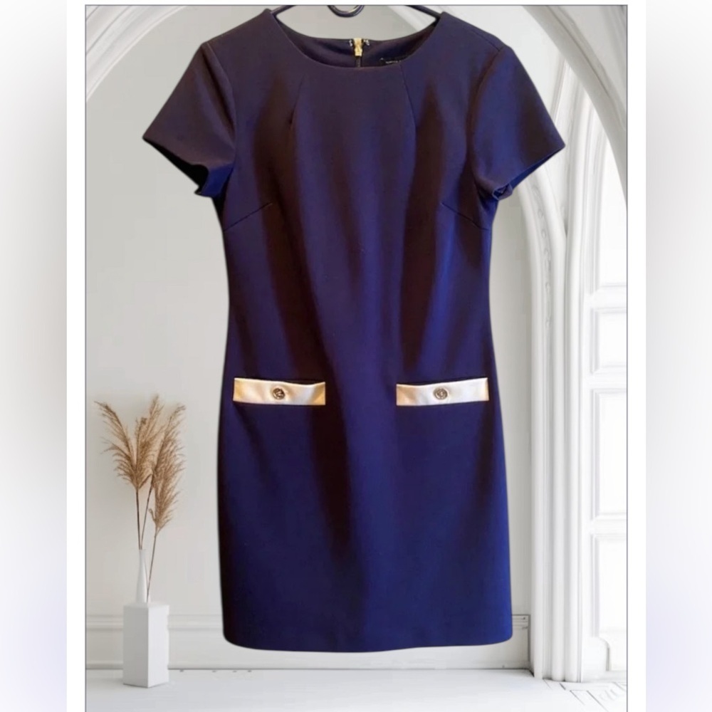TOMMY HILFIGER EUC WOMENS BLUE NAVY DRESS TOP BOTTOM WEDDING EASTER SIZE 6